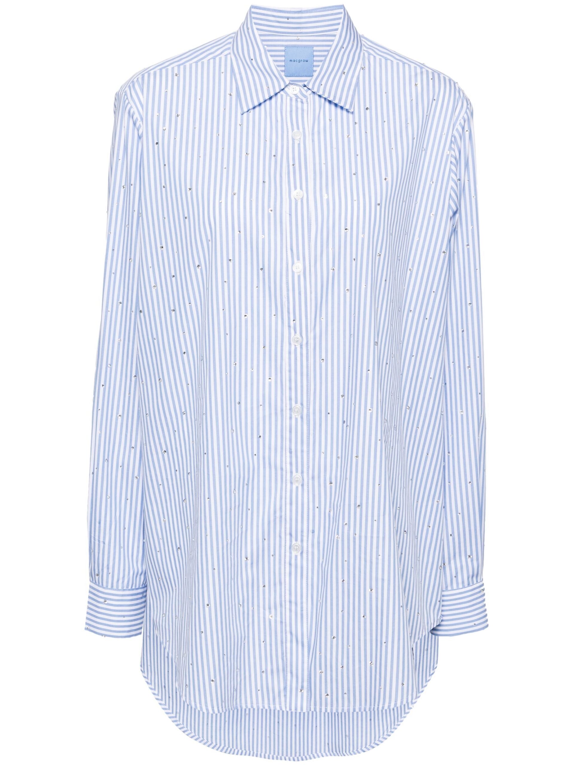 Macgraw Truth Shirt in blue stripe with diamanté