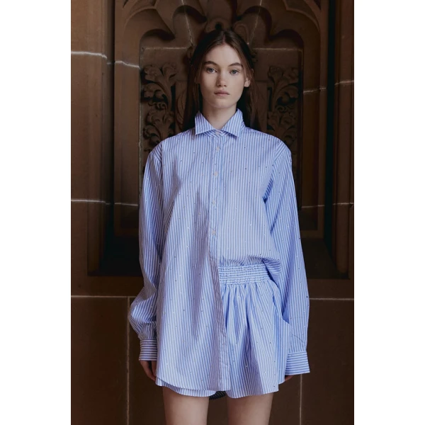 Macgraw Truth Short in Blue stripe with diamanté, view 2