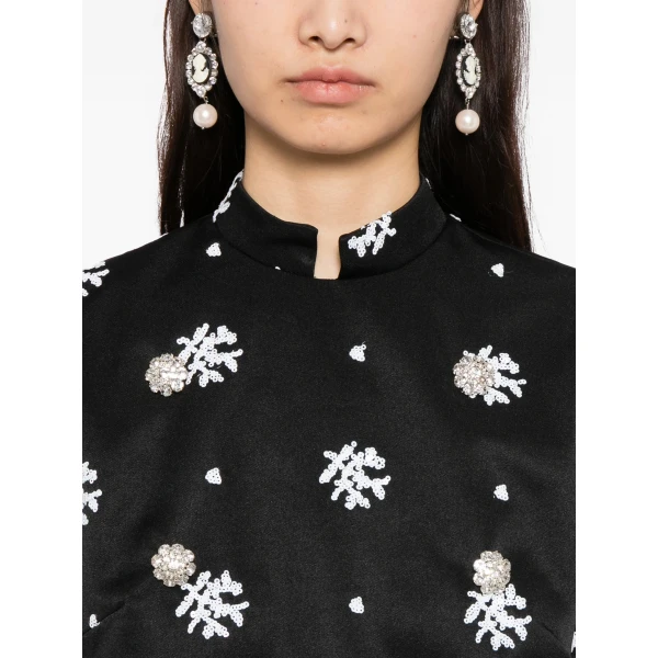 Macgraw Virtue Dress in Black and white Floral, view 6