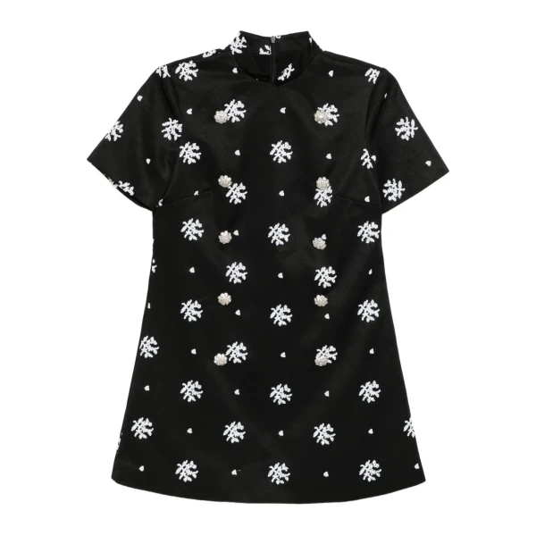 Macgraw Virtue Dress in Black and white Floral