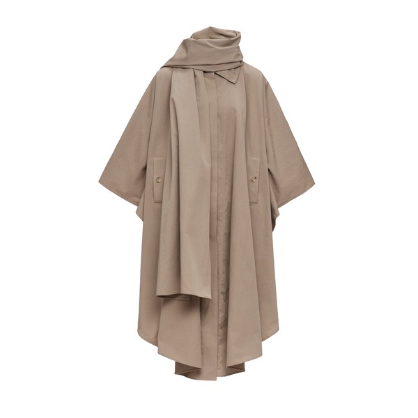 Magda Butrym Cape-style coat with scarf in beige