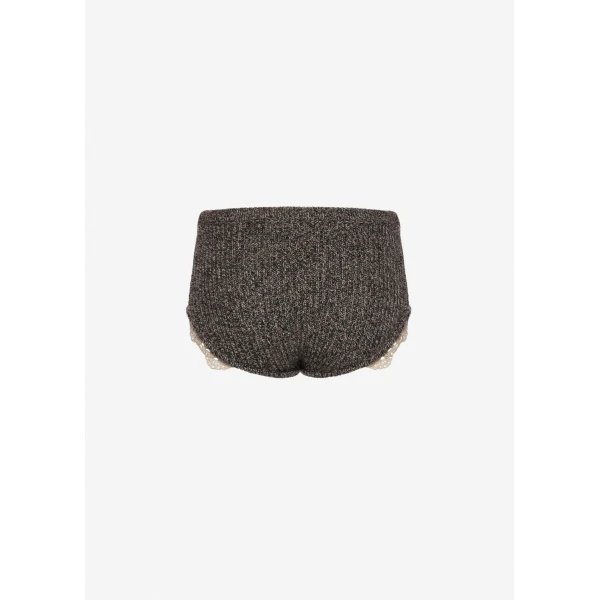 Magda Butrym Cashmere crochet-trim shorts in black, view 4