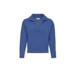 Magda Butrym Cashmere polo sweater in blue | Sweater at Luxury Shoes Magda Butrym Cashmere polo sweater in blue