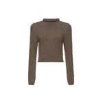 Magda Butrym Cashmere sweater with hand-embroidered logo in beige | Luxury Shoes Magda Butrym Cashmere sweater with hand-embroidered logo in beige