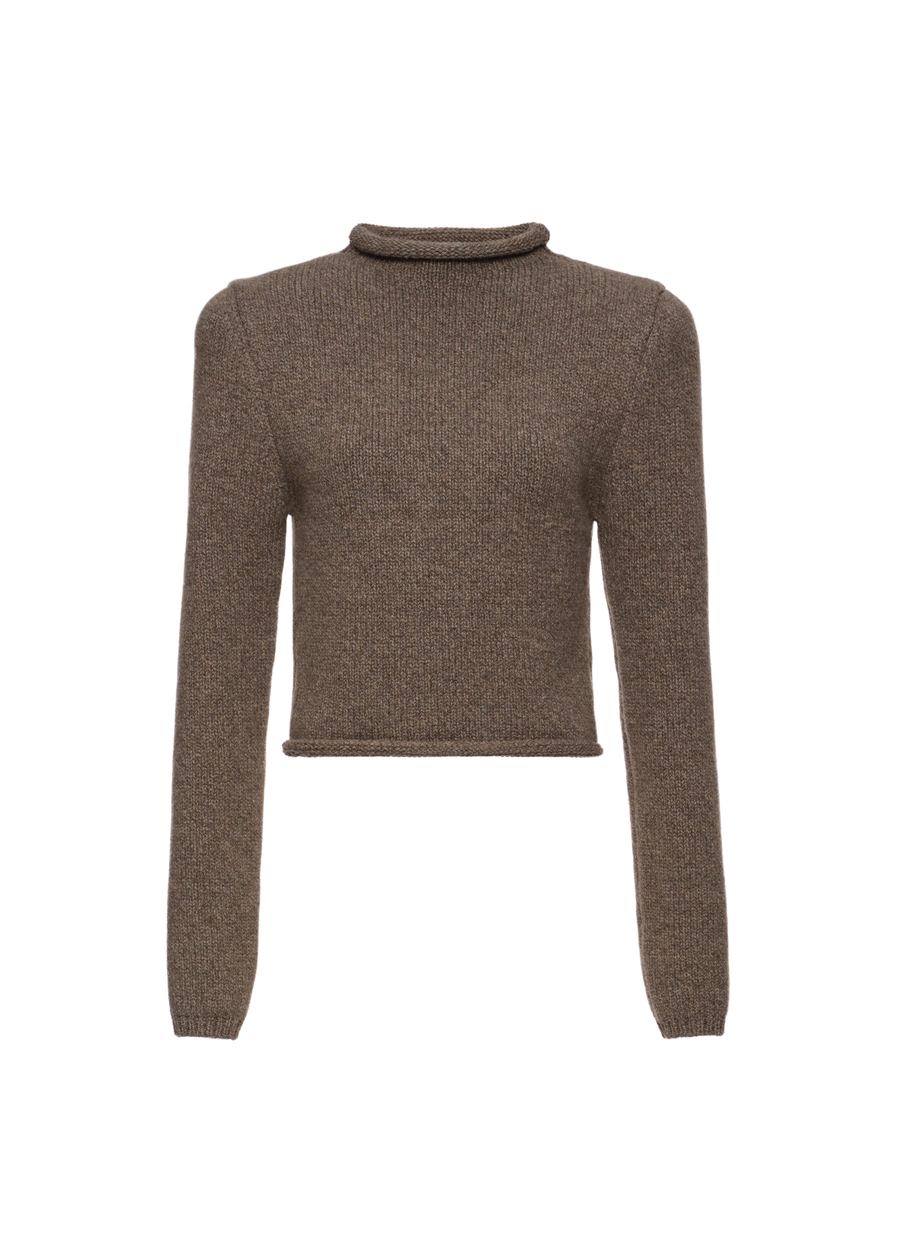 Magda Butrym Cashmere sweater with hand-embroidered logo in beige | Luxury Shoes Magda Butrym Cashmere sweater with hand-embroidered logo in beige