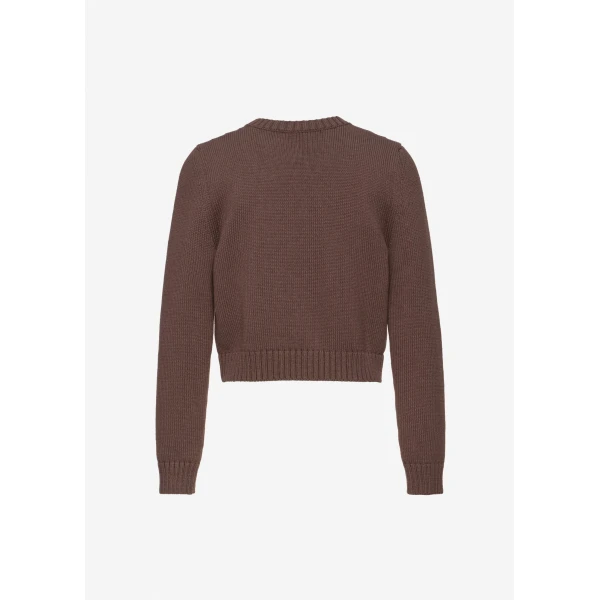 Magda Butrym Cotton buttoned cardigan in brown, view 3