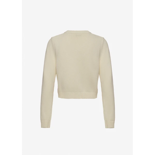 Magda Butrym Cotton buttoned cardigan in cream, view 2