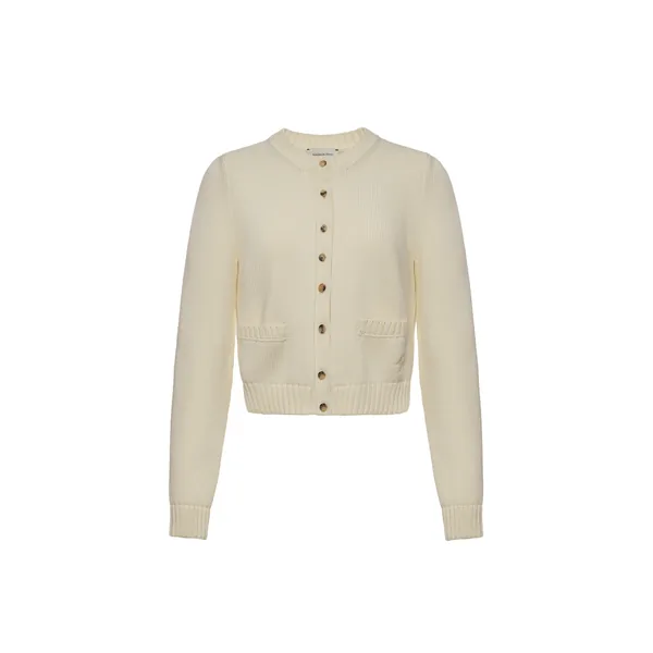 Cotton buttoned cardigan in cream