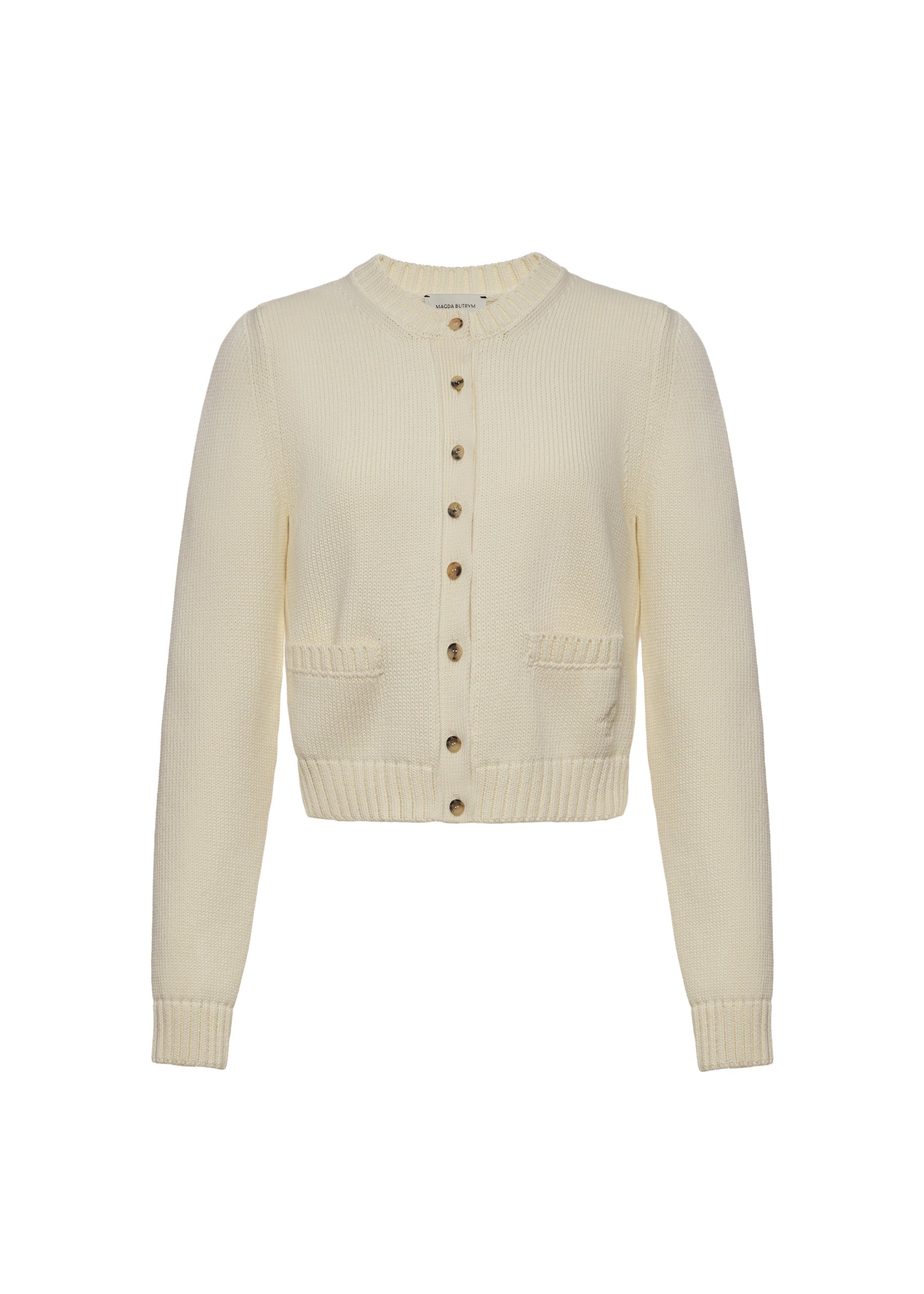 Magda Butrym Cotton buttoned cardigan in cream | Sweater at Luxury Shoes Magda Butrym Cotton buttoned cardigan in cream