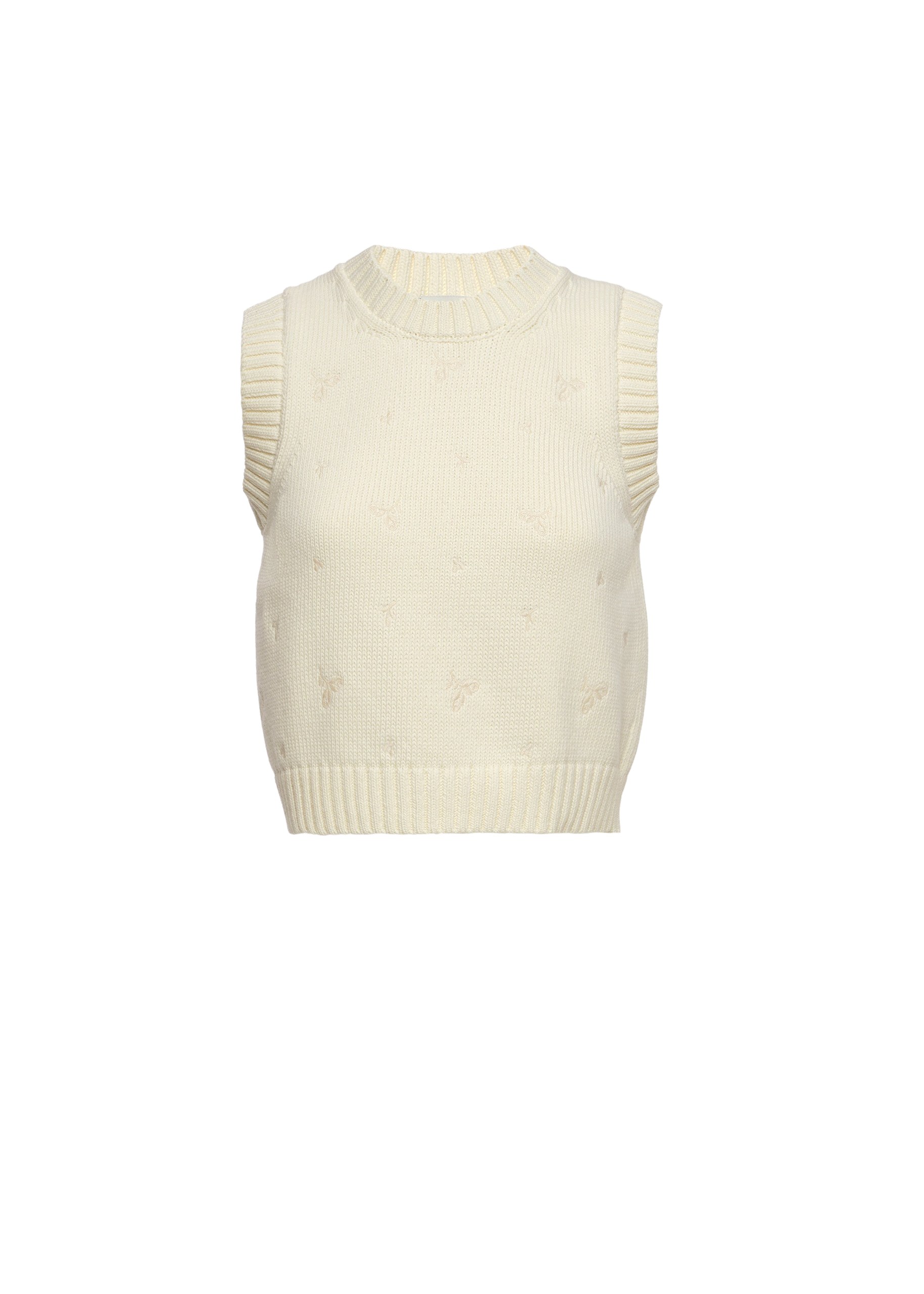 Magda Butrym Cotton vest with embroidered roses in cream | Luxury Shoes Magda Butrym Cotton vest with embroidered roses in cream