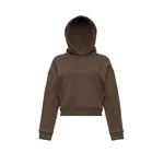 Magda Butrym Cropped cotton hoodie with monogram embroidery in grey Top
