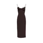 Magda Butrym Floral appliqué strap midi dress in brown