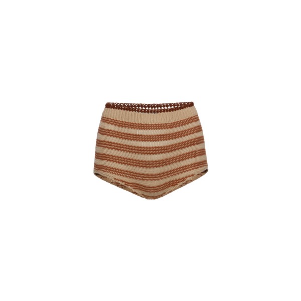 Magda Butrym High-waisted crochet shorts in beige