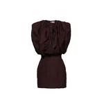 Magda Butrym Mini dress with gathered top in brown | Luxury Shoes Magda Butrym Mini dress with gathered top in brown