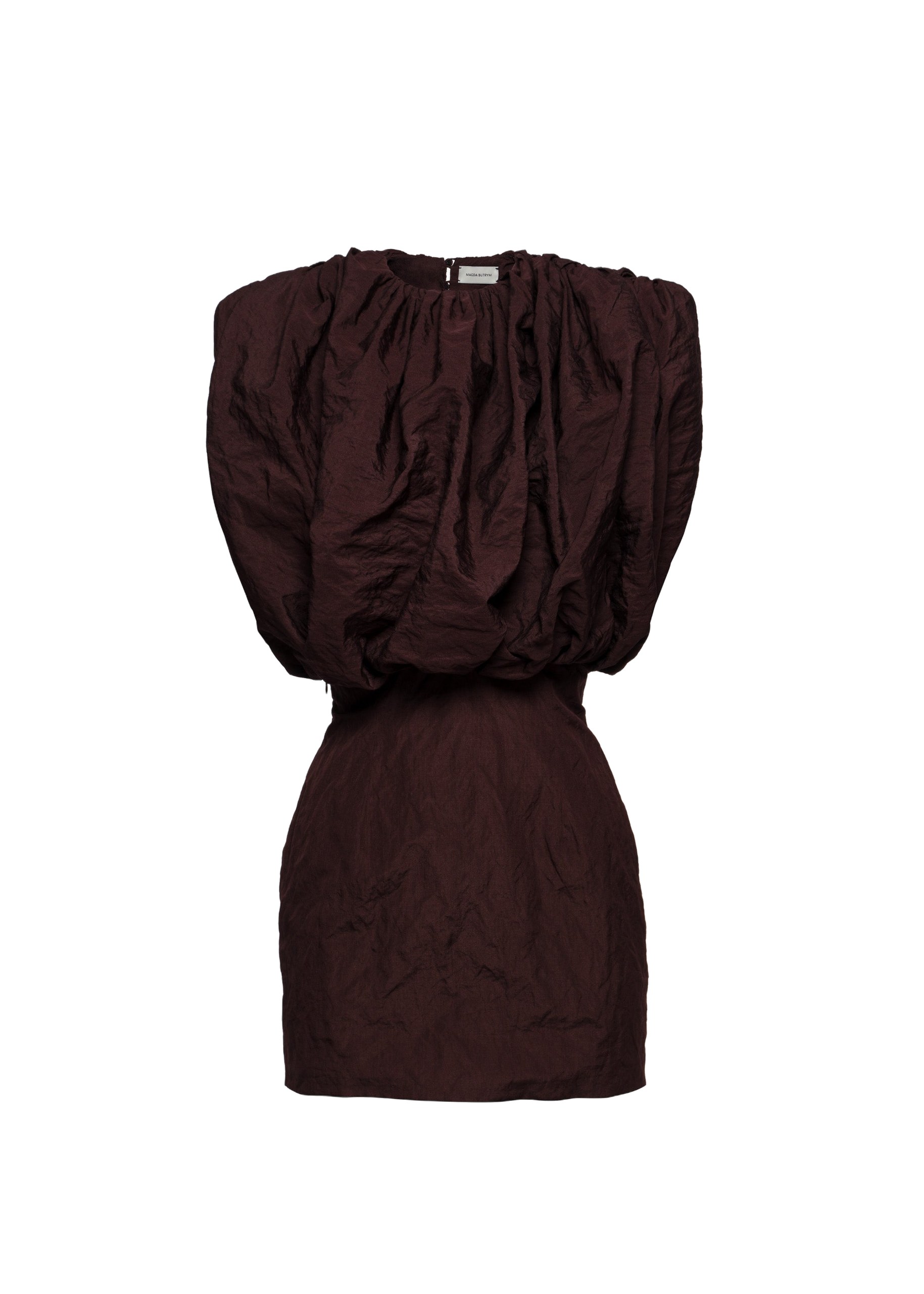 Magda Butrym Mini dress with gathered top in brown | Luxury Shoes Magda Butrym Mini dress with gathered top in brown
