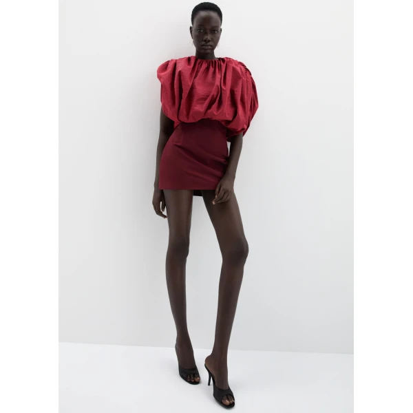 Magda Butrym Mini dress with gathered top in red, view 2