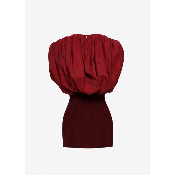 Magda Butrym Mini dress with gathered top in red, view 3