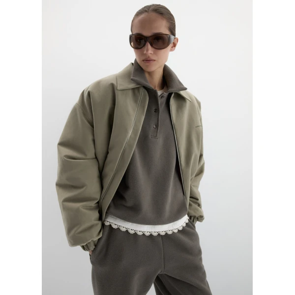 Magda Butrym Padded jacket with dropped shoulder in khaki, view 2