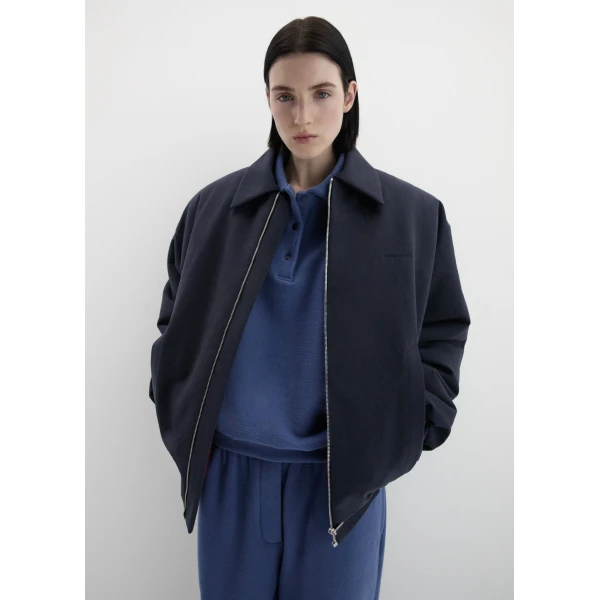 Magda Butrym Padded jacket with dropped shoulder in navy, view 2
