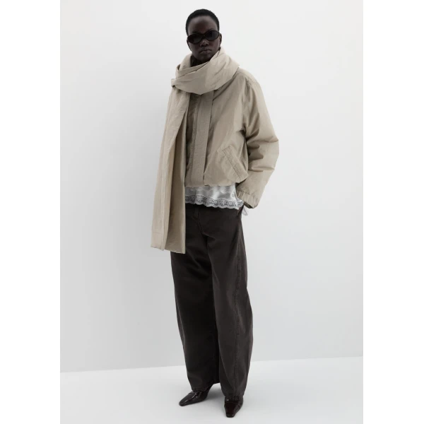 Magda Butrym Padded jacket with scarf in beige, view 2