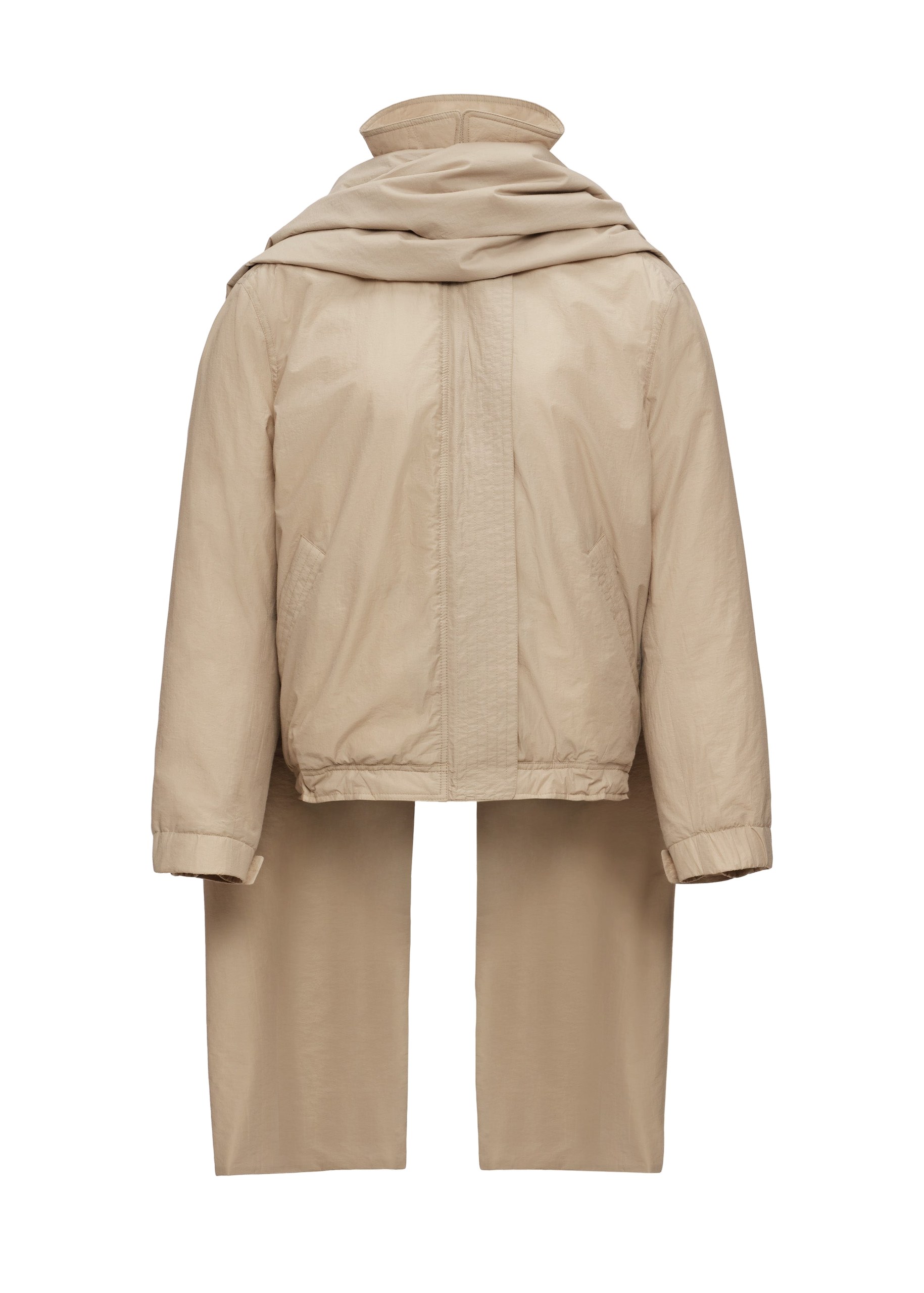 Magda Butrym Padded jacket with scarf in beige | Jackets at Luxury Shoes Magda Butrym Padded jacket with scarf in beige
