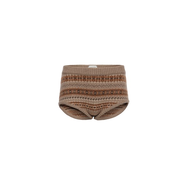 Magda Butrym Patterned cashmere shorts in camel
