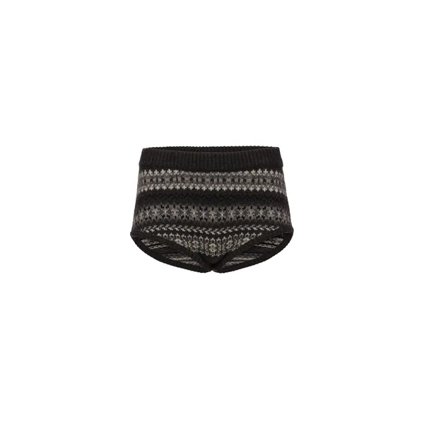 Patterned cashmere shorts in grey