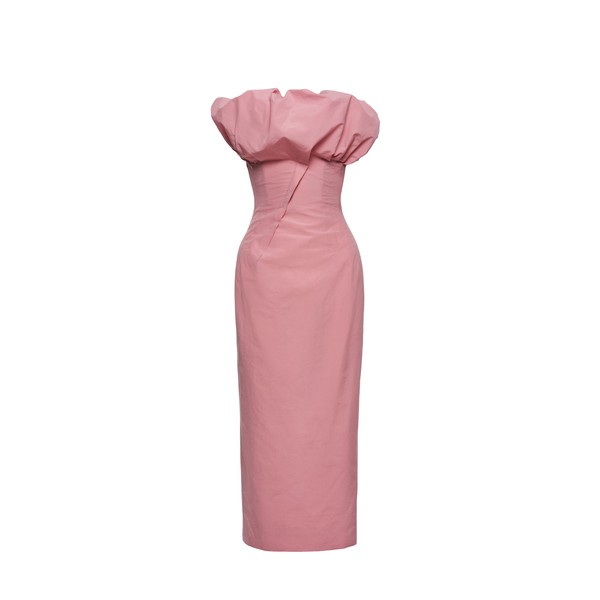 Magda Butrym Sculptural neckline fitted dress in pink
