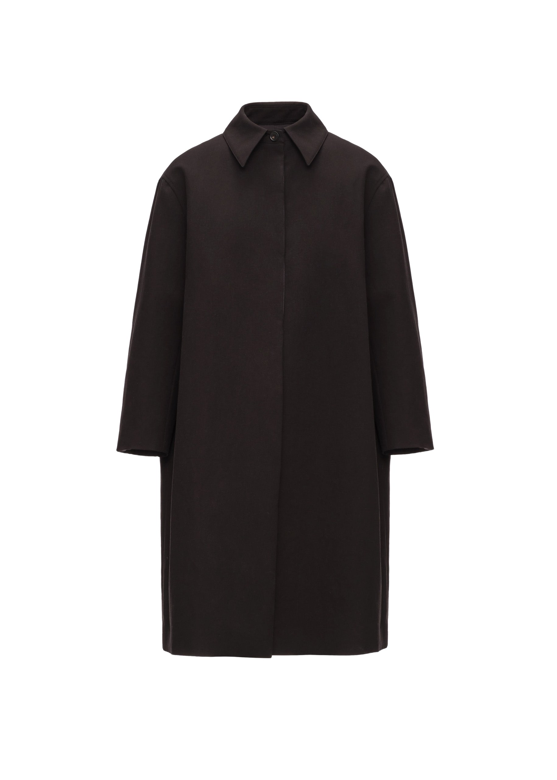 Magda Butrym Straight cotton coat in black | Coats at Luxury Shoes Magda Butrym Straight cotton coat in black