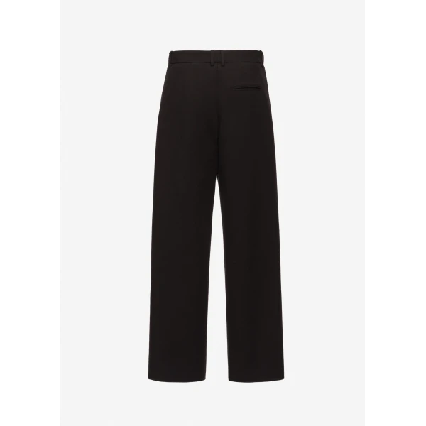 Magda Butrym Straight-leg cotton trousers with front pleats in black, view 2