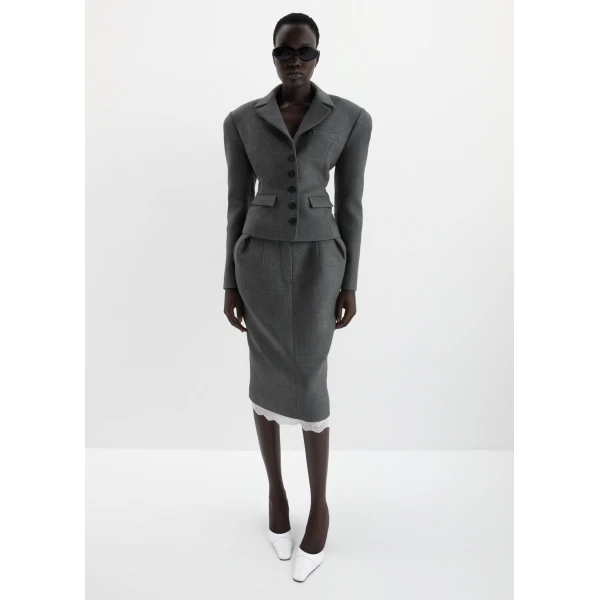 Magda Butrym Tailored pencil skirt in grey, view 2