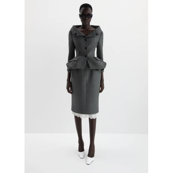Magda Butrym Tailored pencil skirt in grey, view 3