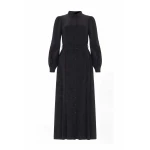 Needle and Thread Charlotte Jacquard Shirt Dress in Jet Black