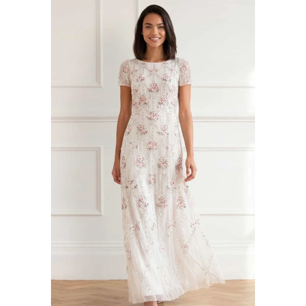 Needle and Thread Lovers Lace Gown in Chalk, view 2