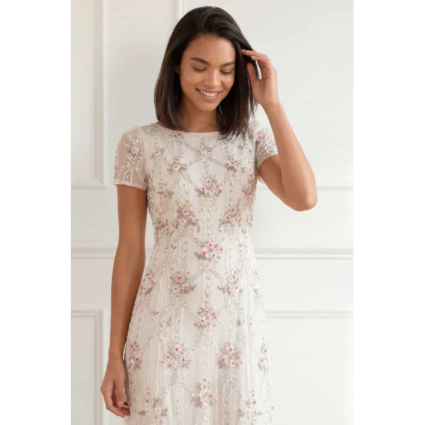 Needle and Thread Lovers Lace Gown in Chalk, view 3