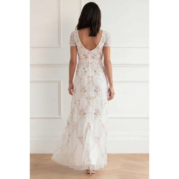 Needle and Thread Lovers Lace Gown in Chalk, view 4