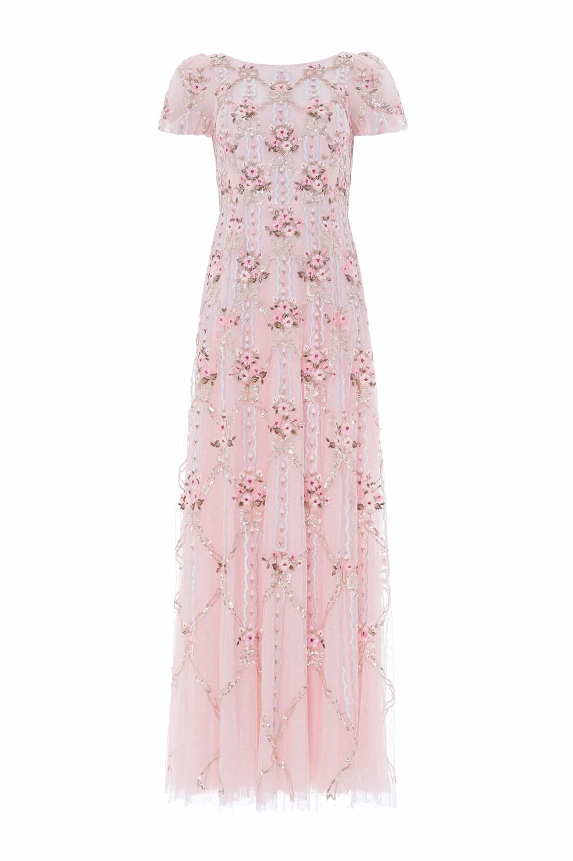 Needle & Thread Lovers Lace Gown in Dusk Pink - Dresses - British Luxury Evening Wear at Luxury Shoes Needle and Thread Lovers Lace Gown in Dusk Pink