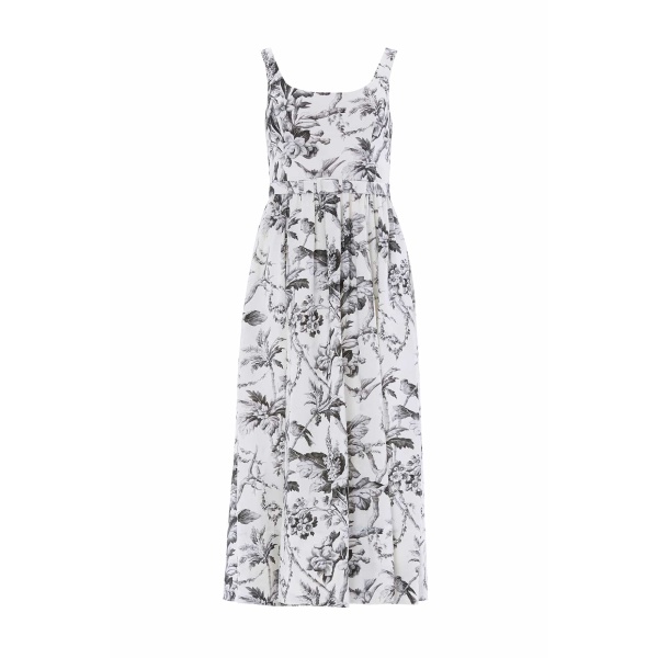 Needle and Thread Marie Toile De Jouy Jacquard Ballerina Dress in Moonshine/Graphite