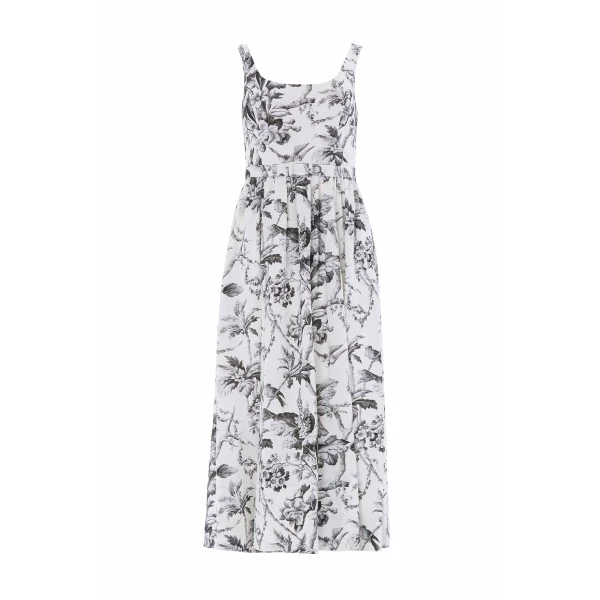 Needle and Thread Marie Toile De Jouy Jacquard Ballerina Dress in Moonshine/Graphite