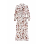 Needle and Thread Marie Toile De Jouy Jacquard Shirt Dress in Moonshine/Brown