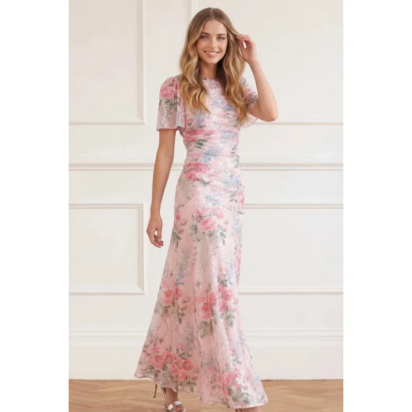 Needle and Thread Palace Garden Sequin Gown in Dusk Pink, view 2