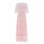 Needle & Thread Rococo Ribbon Round Neck Gown in Dusk Pink - Dresses - British Luxury Evening Wear at Luxury Shoes Needle and Thread Rococo Ribbon Round Neck Gown in Dusk Pink