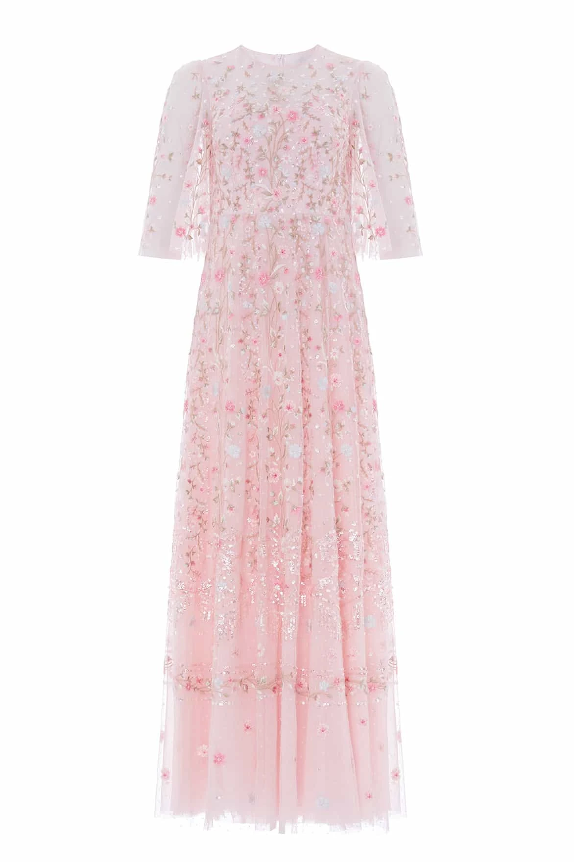 Needle & Thread Rococo Ribbon Round Neck Gown in Dusk Pink - Dresses - British Luxury Evening Wear at Luxury Shoes Needle and Thread Rococo Ribbon Round Neck Gown in Dusk Pink