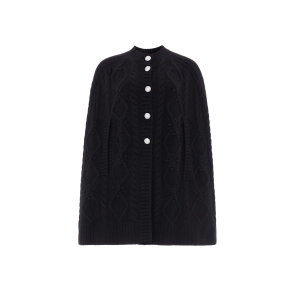 Needle and Thread Sylvie Cable Jewelled Cape in Black
