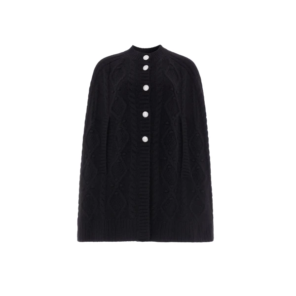 Needle and Thread Sylvie Cable Jewelled Cape in Black
