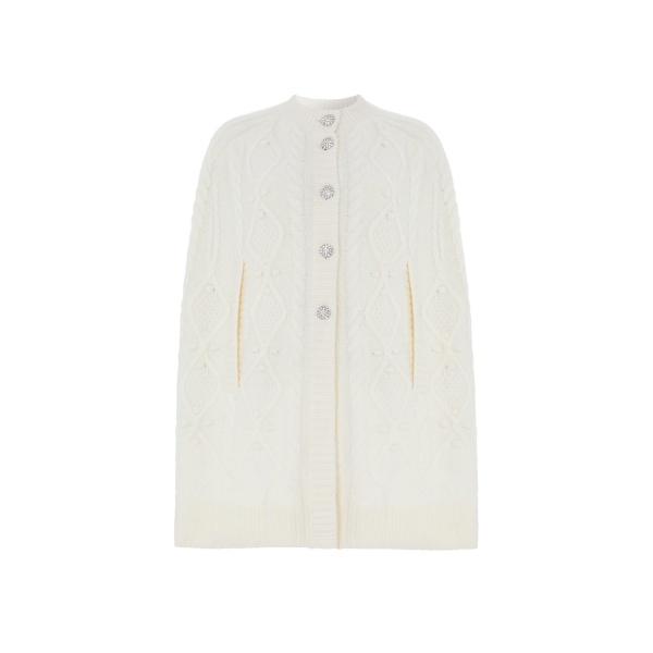 Needle and Thread Sylvie Cable Jewelled Cape in Cream