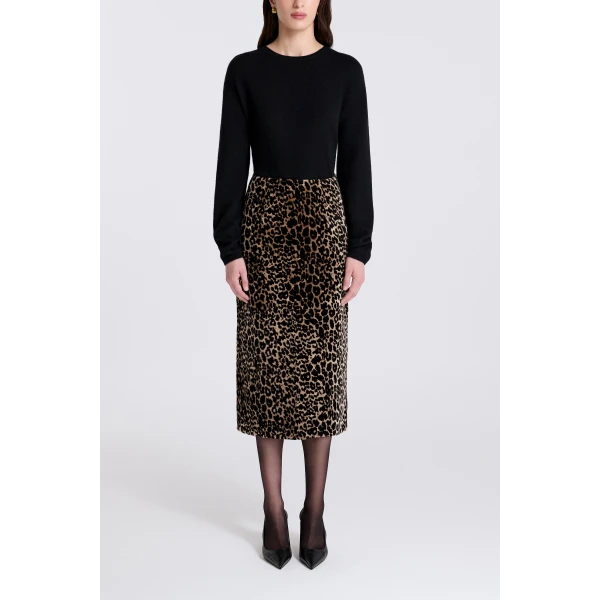 Nour Hammour Alana in Plush Leopard Skirt, view 2