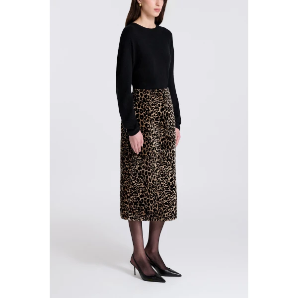 Nour Hammour Alana in Plush Leopard Skirt, view 3