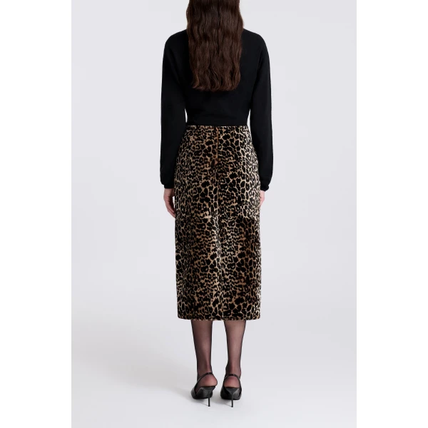 Nour Hammour Alana in Plush Leopard Skirt, view 4