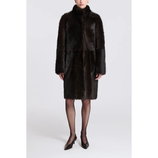 Nour Hammour Blaise in Brown Sable Coat, view 2